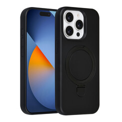 TUNIQ iPhone 15 Pro Backcover hoesje - Magsafe With Ring Stand - Hanger - Zwart