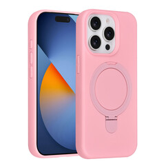 TUNIQ iPhone 15 Pro Back-Cover hul - Magsafe With Ring Stand - Hanger - Sakura Pink