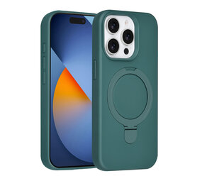 TUNIQ TUNIQ iPhone 15 Pro Backcover hoesje - Magsafe With Ring Stand - Hanger - DonkerGroen