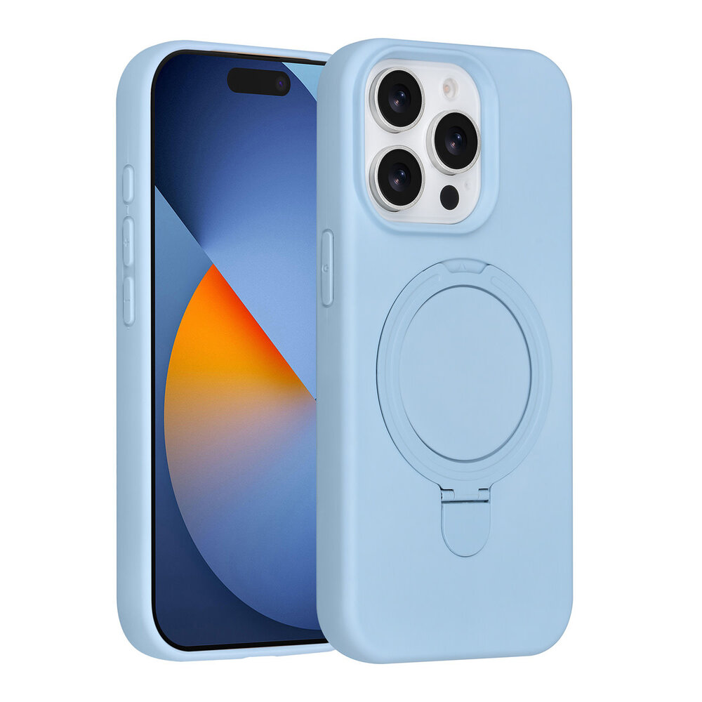 TUNIQ TUNIQ iPhone 15 Pro Back cover case - Magsafe With Ring Stand - Hanger - Baby Blue