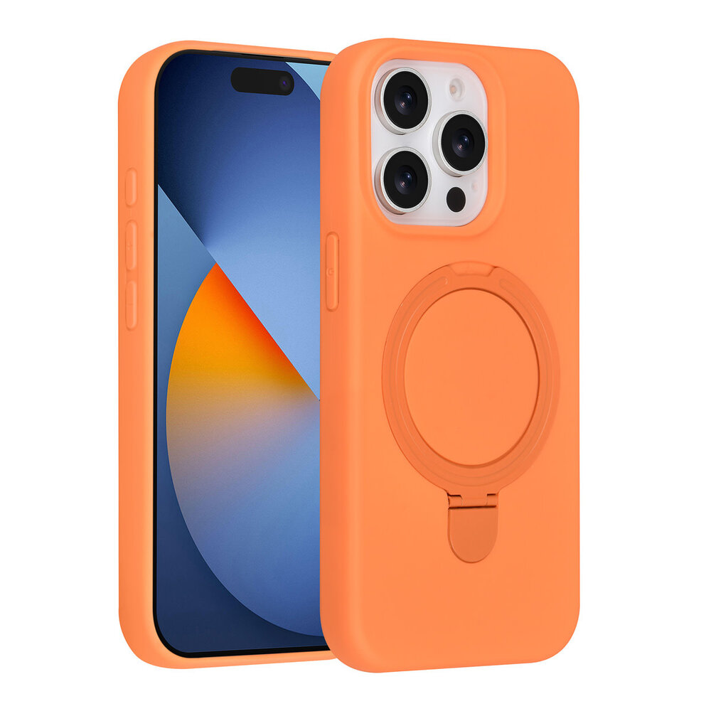 TUNIQ TUNIQ iPhone 15 Pro Backcover hoesje - Magsafe With Ring Stand - Hanger - Tangerine Orange