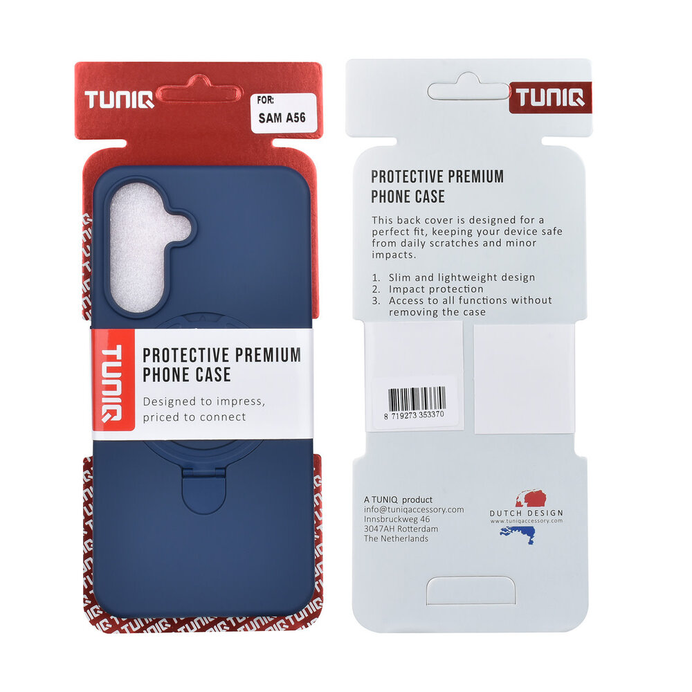 TUNIQ TUNIQ Galaxy A56 Backcover hoesje - Magsafe With Ring Stand - Hanger - Navy Blue