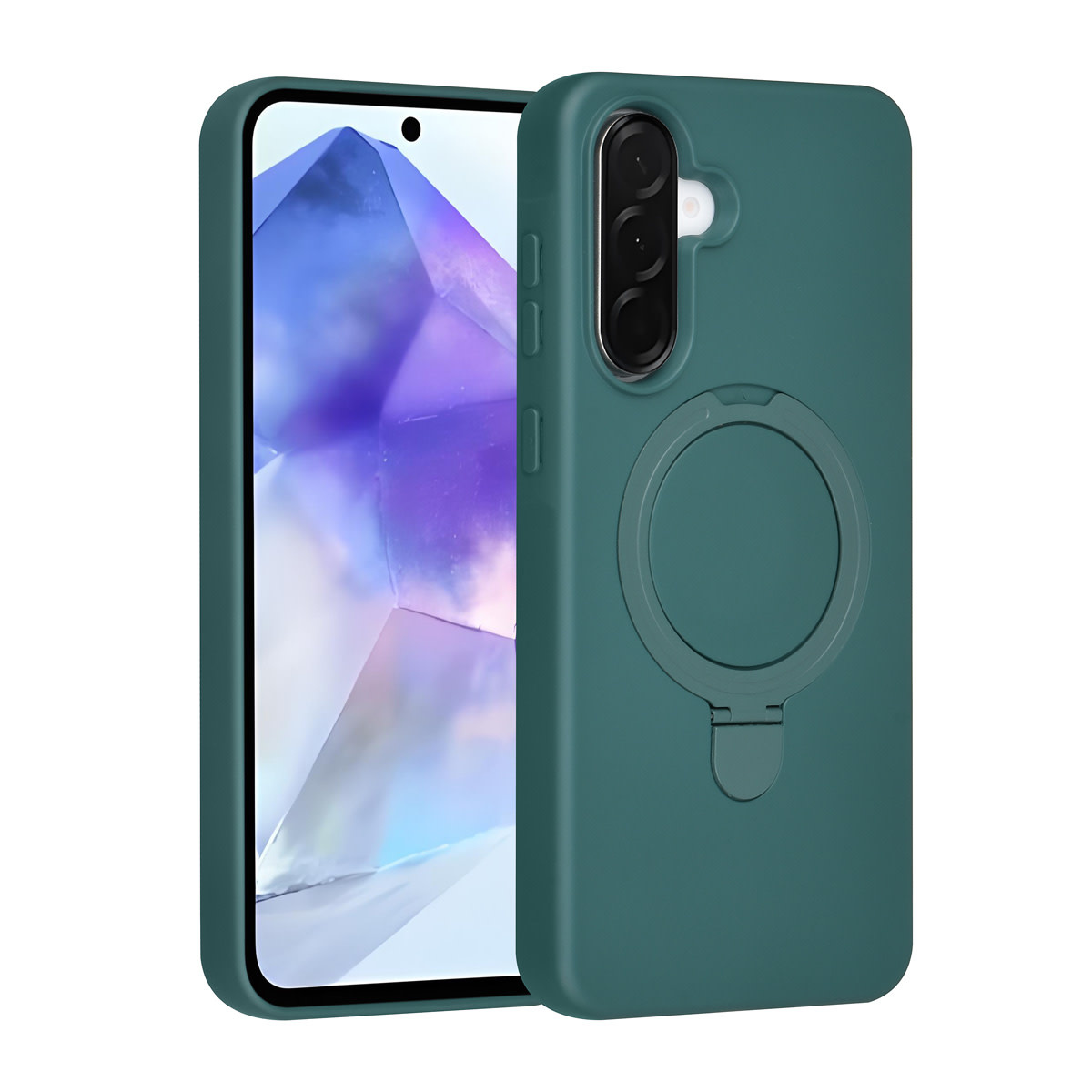 TUNIQ TUNIQ Galaxy A56 Backcover hoesje - Magsafe With Ring Stand - Hanger - DonkerGroen