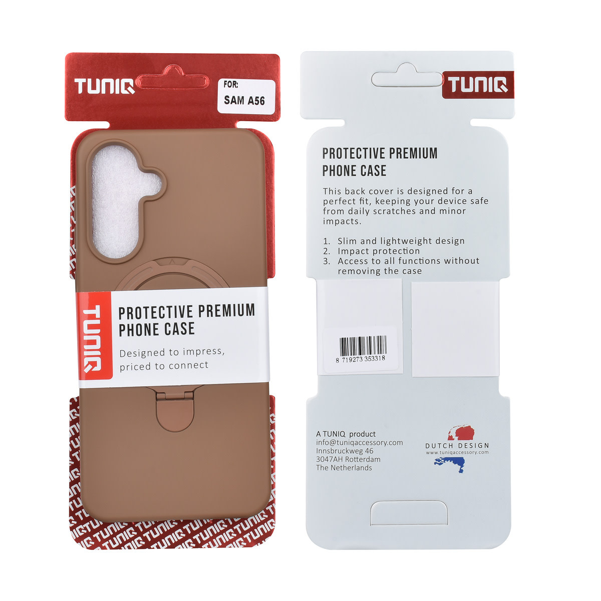 TUNIQ TUNIQ Galaxy A56 Backcover hoesje - Magsafe With Ring Stand - Hanger - Desert Brown, foto 3 van 3