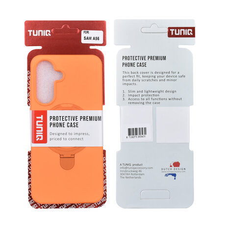 TUNIQ TUNIQ Galaxy A56 Back-Cover hul - Magsafe With Ring Stand - Hanger - Tangerine Orange