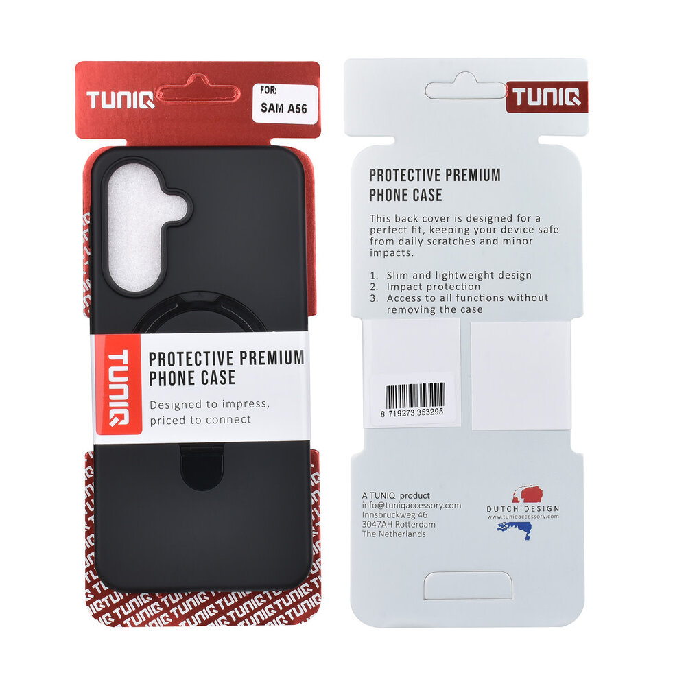 TUNIQ TUNIQ Galaxy A56 Backcover hoesje - Magsafe With Ring Stand - Hanger - Zwart