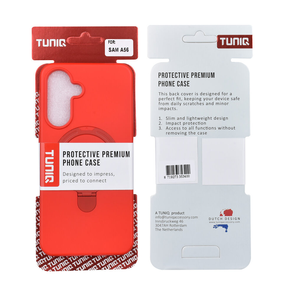 TUNIQ TUNIQ Galaxy A56 Back-Cover hul - Magsafe With Ring Stand - Hanger - Classic Red