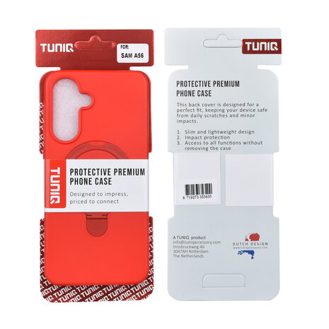 TUNIQ TUNIQ Galaxy A56 Backcover hoesje - Magsafe With Ring Stand - Hanger - Classic Red