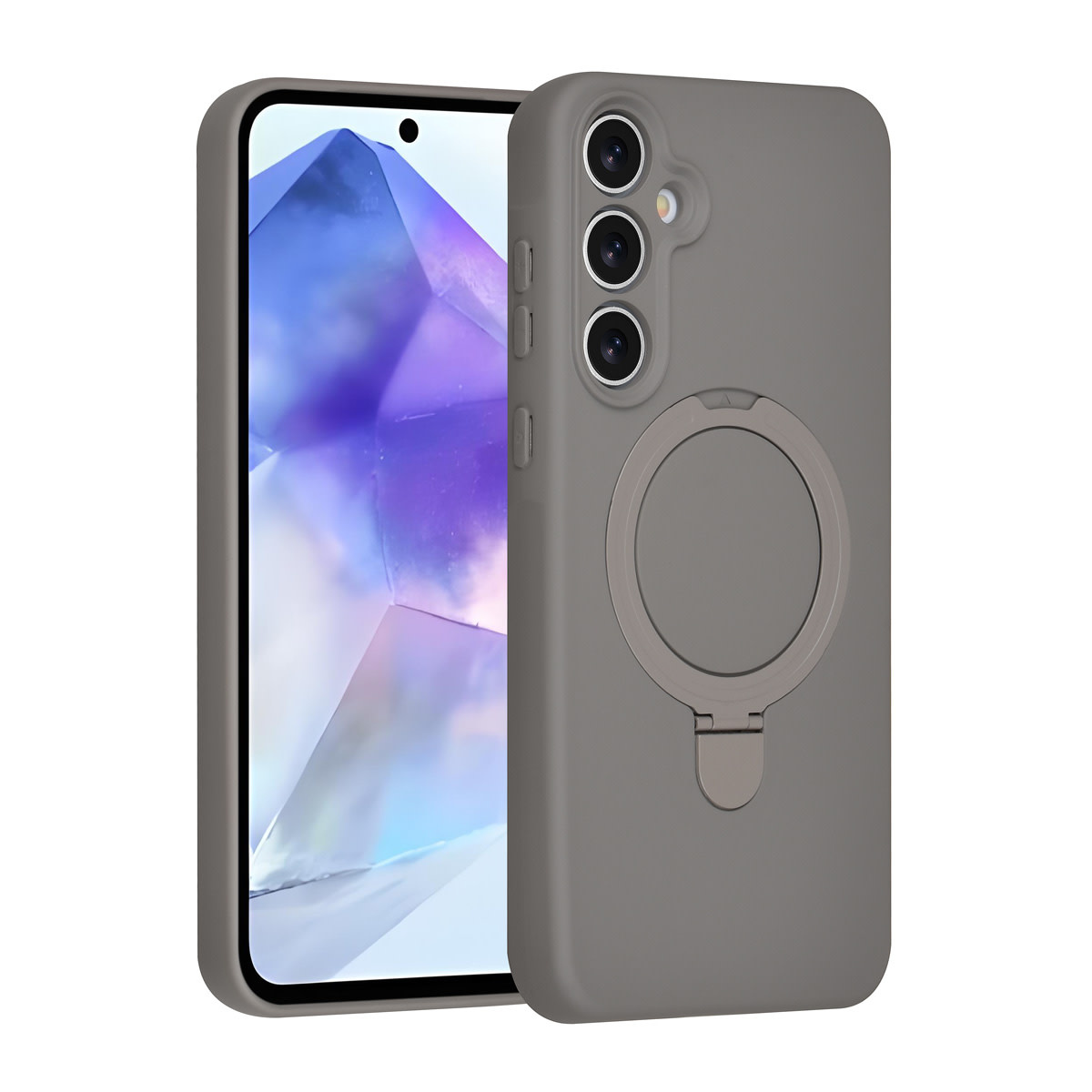 TUNIQ TUNIQ Galaxy A55 Backcover hoesje - Magsafe With Ring Stand - Hanger - Titanium Grey