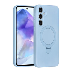 TUNIQ Galaxy A55 Backcover hoesje - Magsafe With Ring Stand - Hanger - Baby Blue