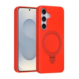 TUNIQ TUNIQ Galaxy S25 Back-Cover hul - Magsafe With Ring Stand - Hanger - Classic Red