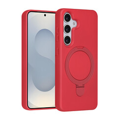 TUNIQ Galaxy S25 Back-Cover hul - Magsafe With Ring Stand - Hanger - Cherry Red