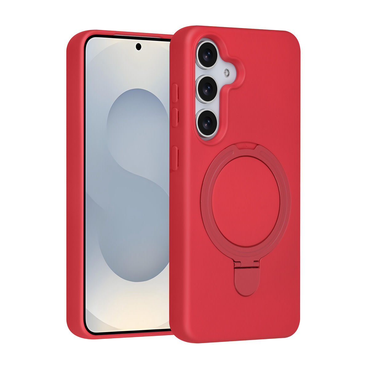 TUNIQ TUNIQ Galaxy S25 Backcover hoesje - Magsafe With Ring Stand - Hanger - Cherry Red