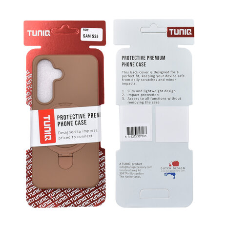 TUNIQ TUNIQ Galaxy S25 Back-Cover hul - Magsafe With Ring Stand - Hanger - Desert Brown