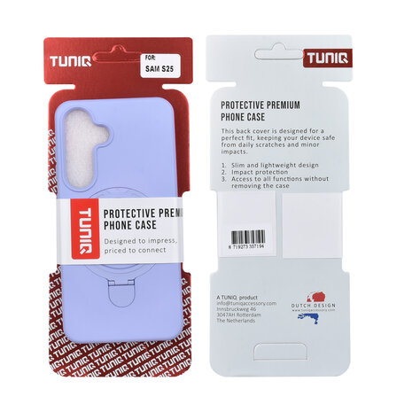 TUNIQ TUNIQ Galaxy S25 Back cover case - Magsafe With Ring Stand - Hanger - Lilac TUNIQ TUNIQ Galaxy S25 Back cover case - Magsafe With Ring Stand - Hanger - Lilac
