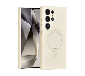 TUNIQ TUNIQ Galaxy S24 Ultra Back-Cover hul - Magsafe With Ring Stand - Hanger - Antique White