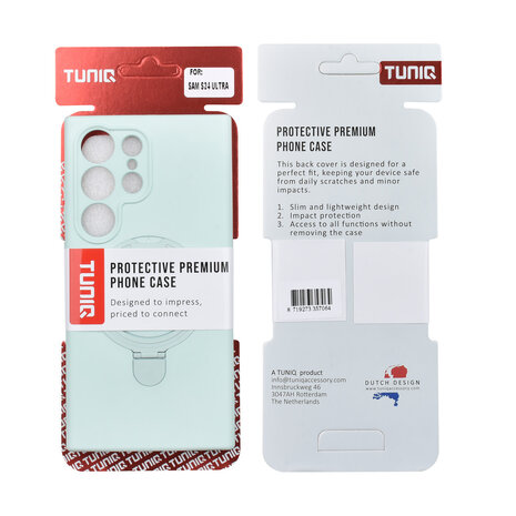 TUNIQ TUNIQ Galaxy S24 Ultra Backcover hoesje - Magsafe With Ring Stand - Hanger - Mint Green