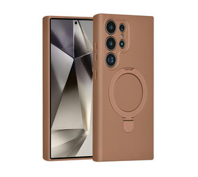 TUNIQ TUNIQ Galaxy S24 Ultra Backcover hoesje - Magsafe With Ring Stand - Hanger - Desert Brown