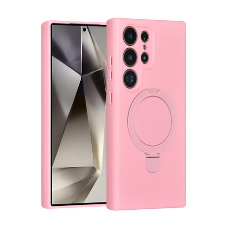 TUNIQ TUNIQ Galaxy S24 Ultra Back-Cover hul - Magsafe With Ring Stand - Hanger - Sakura Pink TUNIQ TUNIQ Galaxy S24 Ultra Back-Cover hul - Magsafe With Ring Stand - Hanger - Sakura Pink