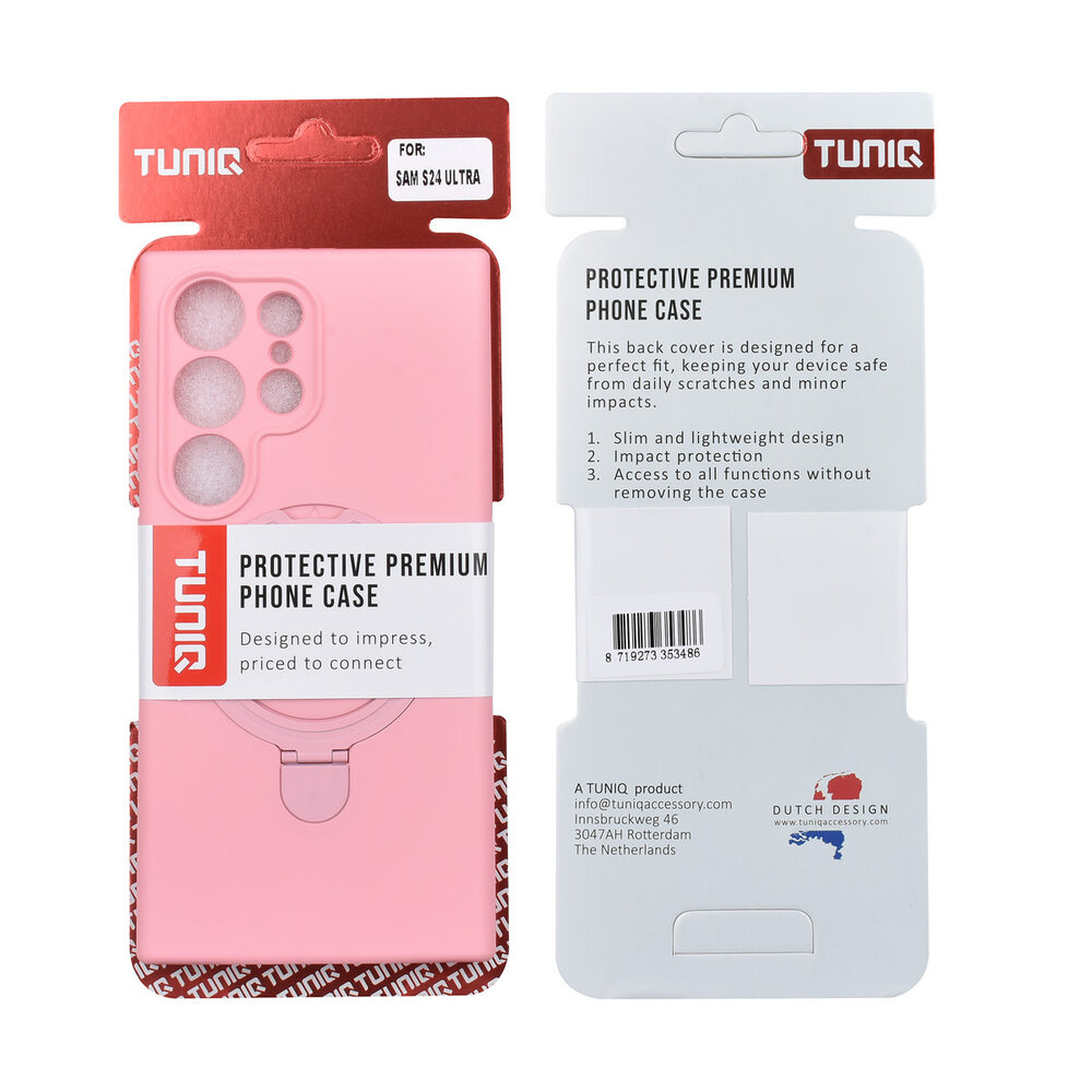 TUNIQ TUNIQ Galaxy S24 Ultra Back cover coque - Magsafe With Ring Stand - Hanger - Sakura Pink