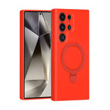 TUNIQ TUNIQ Galaxy S24 Ultra Back cover coque - Magsafe With Ring Stand - Hanger - Classic Red