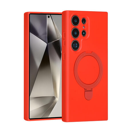 TUNIQ TUNIQ Galaxy S24 Ultra Backcover hoesje - Magsafe With Ring Stand - Hanger - Classic Red TUNIQ TUNIQ Galaxy S24 Ultra Backcover hoesje - Magsafe With Ring Stand - Hanger - Classic Red
