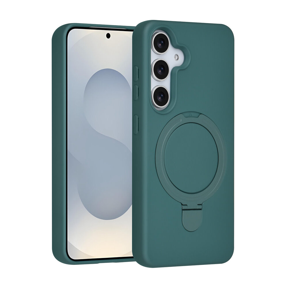 TUNIQ TUNIQ Galaxy S25 Backcover hoesje - Magsafe With Ring Stand - Hanger - DonkerGroen TUNIQ TUNIQ Galaxy S25 Backcover hoesje - Magsafe With Ring Stand - Hanger - DonkerGroen