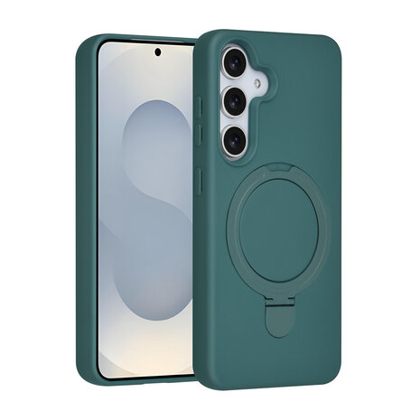 TUNIQ TUNIQ Galaxy S25 Back cover case - Magsafe With Ring Stand - Hanger - Dark Green TUNIQ TUNIQ Galaxy S25 Back cover case - Magsafe With Ring Stand - Hanger - Dark Green