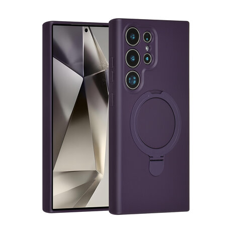 TUNIQ TUNIQ Galaxy S24 Ultra Back-Cover hul - Magsafe With Ring Stand - Hanger - Grape Purple TUNIQ TUNIQ Galaxy S24 Ultra Back-Cover hul - Magsafe With Ring Stand - Hanger - Grape Purple