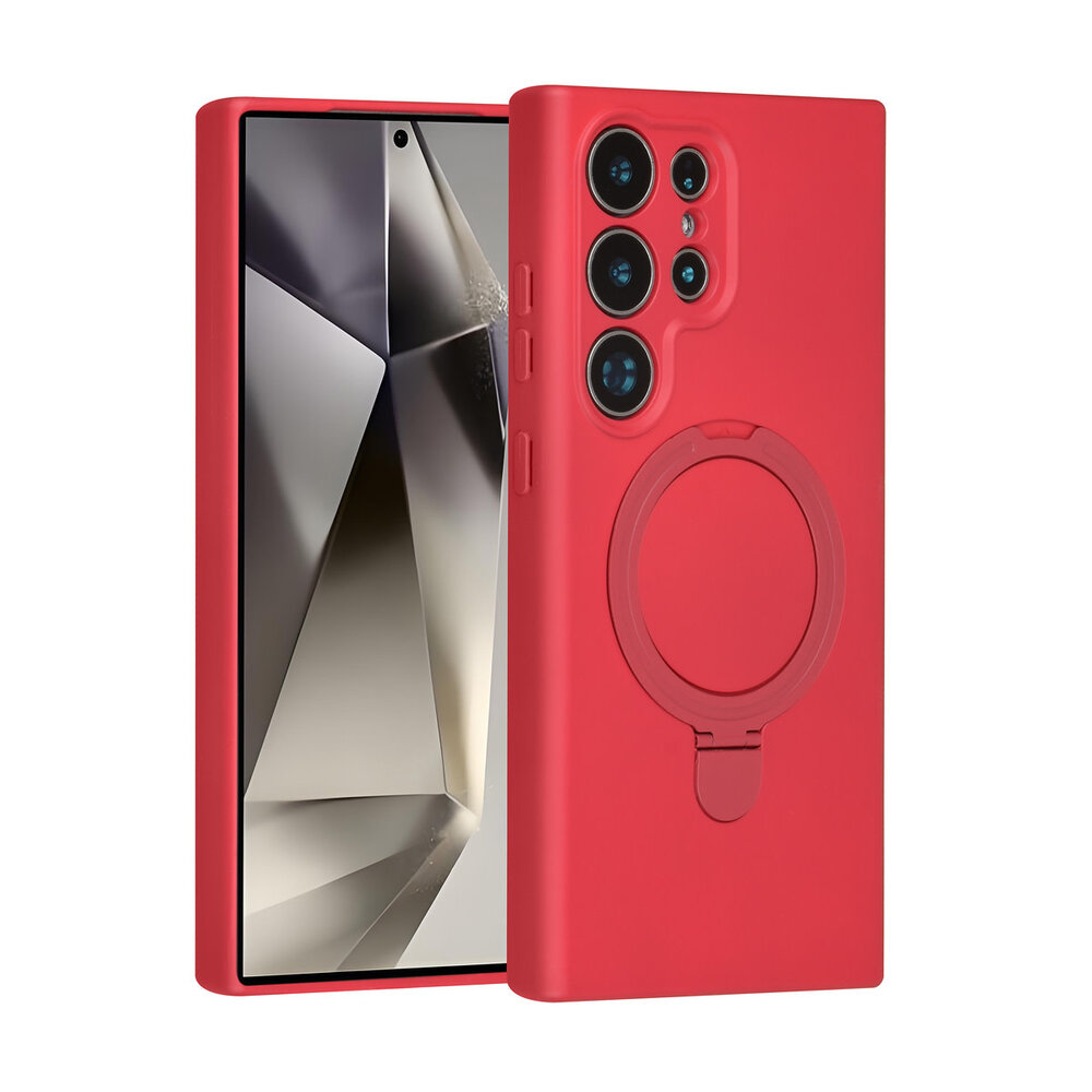 TUNIQ TUNIQ Galaxy S24 Ultra Backcover hoesje - Magsafe With Ring Stand - Hanger - Cherry Red TUNIQ TUNIQ Galaxy S24 Ultra Backcover hoesje - Magsafe With Ring Stand - Hanger - Cherry Red