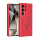TUNIQ TUNIQ Galaxy S24 Ultra Back cover coque - Magsafe With Ring Stand - Hanger - Cherry Red