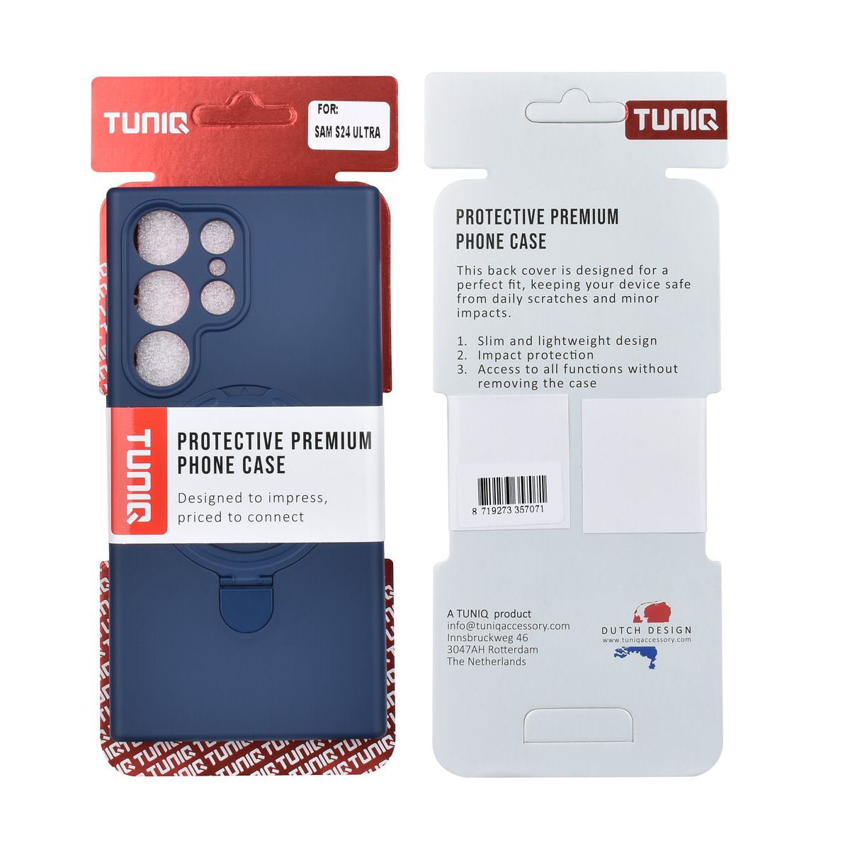 TUNIQ TUNIQ Galaxy S24 Ultra Backcover hoesje - Magsafe With Ring Stand - Hanger - Navy Blue, foto 3 van 3