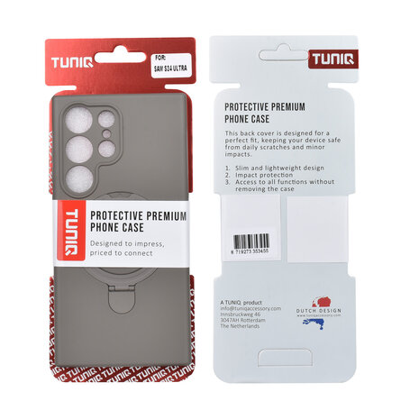 TUNIQ TUNIQ Galaxy S24 Ultra Back-Cover hul - Magsafe With Ring Stand - Hanger - Titanium Grey TUNIQ TUNIQ Galaxy S24 Ultra Back-Cover hul - Magsafe With Ring Stand - Hanger - Titanium Grey