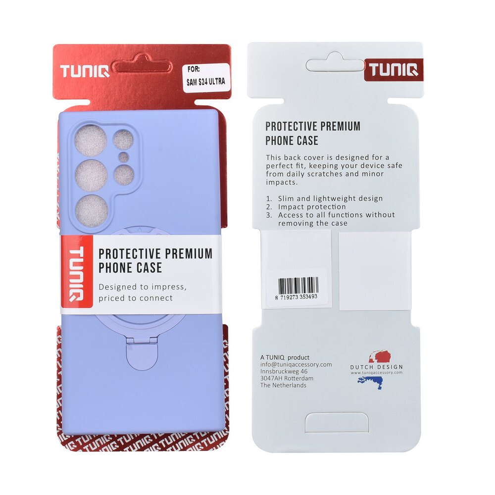 TUNIQ TUNIQ Galaxy S24 Ultra Back-Cover hul - Magsafe With Ring Stand - Hanger - Lila TUNIQ TUNIQ Galaxy S24 Ultra Back-Cover hul - Magsafe With Ring Stand - Hanger - Lila