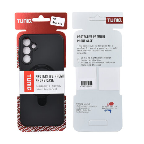 TUNIQ TUNIQ Galaxy A16 5G Backcover hoesje - Magsafe With Ring Stand - Hanger - Zwart TUNIQ TUNIQ Galaxy A16 5G Backcover hoesje - Magsafe With Ring Stand - Hanger - Zwart