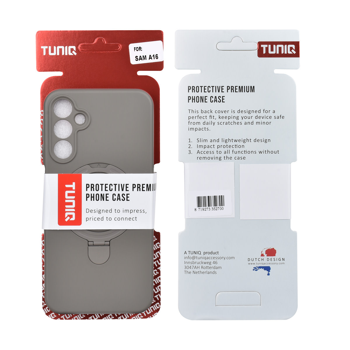 TUNIQ TUNIQ Galaxy A16 5G Backcover hoesje - Magsafe With Ring Stand - Hanger - Titanium Grey, foto 3 van 3