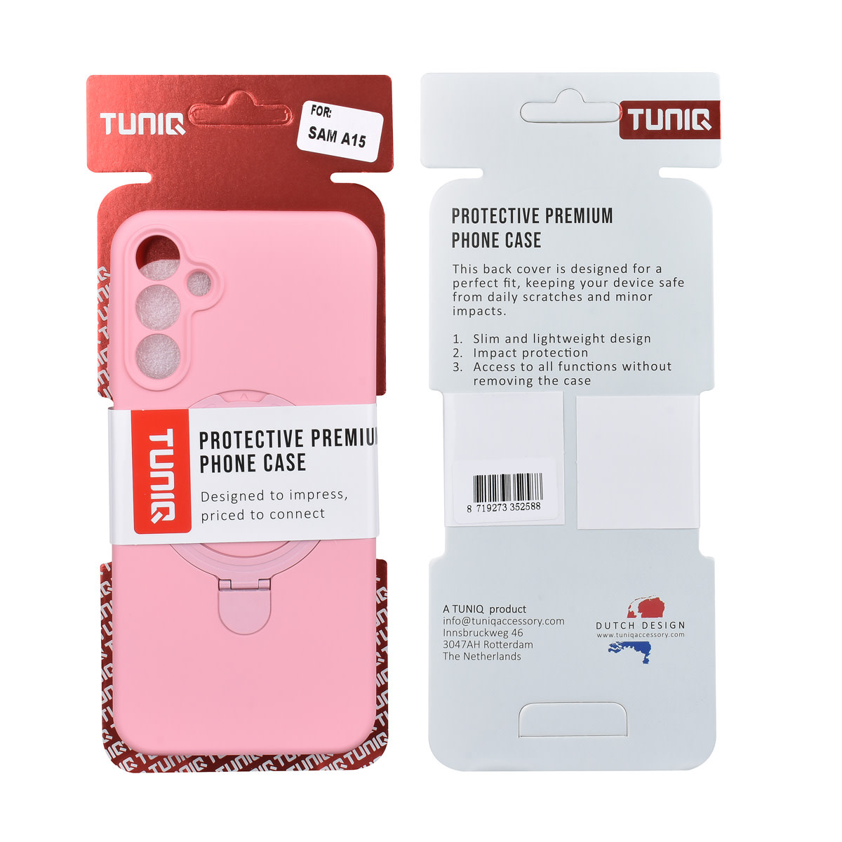 TUNIQ TUNIQ Galaxy A15 5G Backcover hoesje - Magsafe With Ring Stand - Hanger - Sakura Pink, foto 3 van 3