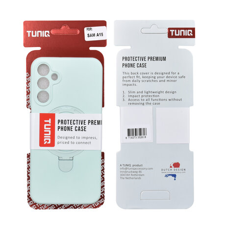 TUNIQ TUNIQ Galaxy A15 5G Back cover case - Magsafe With Ring Stand - Hanger - Mint Green