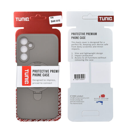 TUNIQ TUNIQ Galaxy A15 5G Back cover case - Magsafe With Ring Stand - Hanger - Titanium Grey