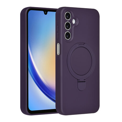 TUNIQ TUNIQ Galaxy A15 5G Back-Cover hul - Magsafe With Ring Stand - Hanger - Grape Purple TUNIQ TUNIQ Galaxy A15 5G Back-Cover hul - Magsafe With Ring Stand - Hanger - Grape Purple