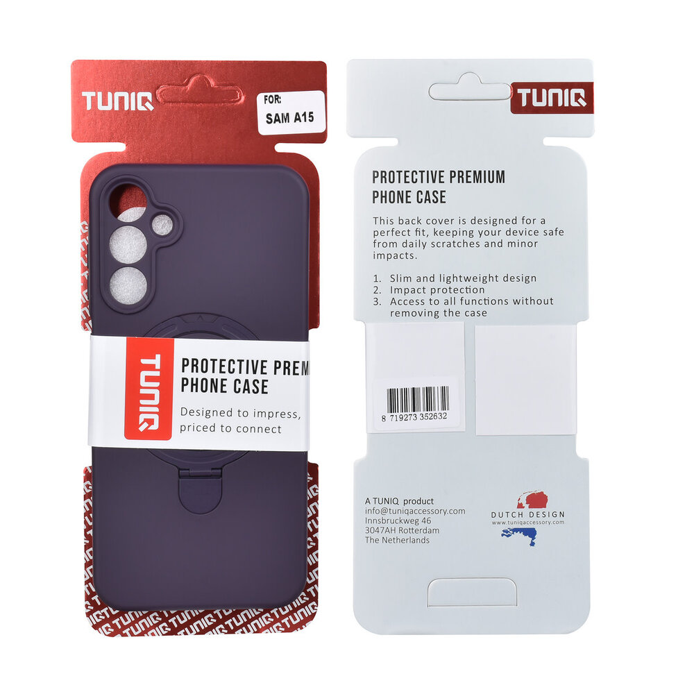 TUNIQ TUNIQ Galaxy A15 5G Back cover coque - Magsafe With Ring Stand - Hanger - Grape Purple