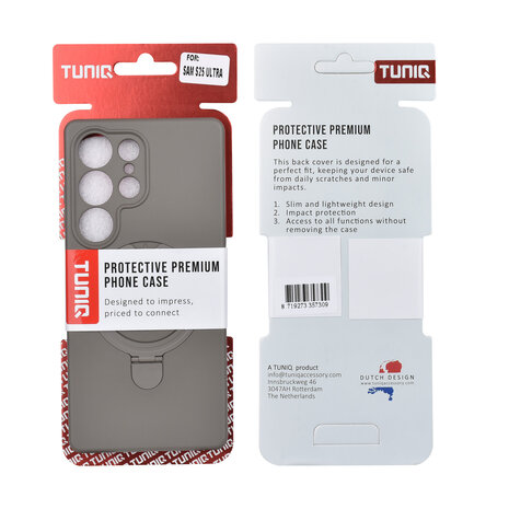 TUNIQ TUNIQ Galaxy S25 Ultra Back cover case - Magsafe With Ring Stand - Hanger - Titanium Grey