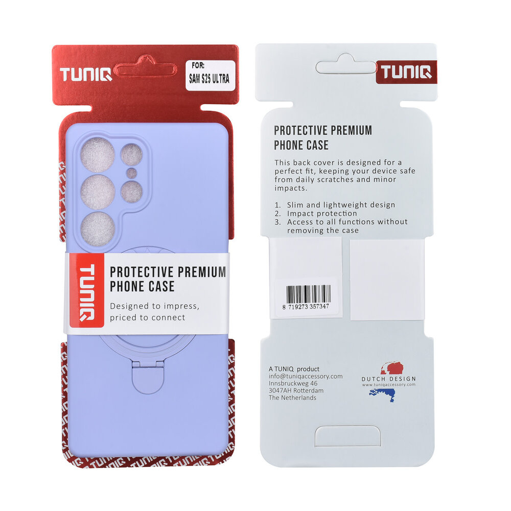 TUNIQ TUNIQ Galaxy S25 Ultra Back-Cover hul - Magsafe With Ring Stand - Hanger - Lila