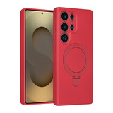 TUNIQ TUNIQ Galaxy S25 Ultra Back-Cover hul - Magsafe With Ring Stand - Hanger - Cherry Red