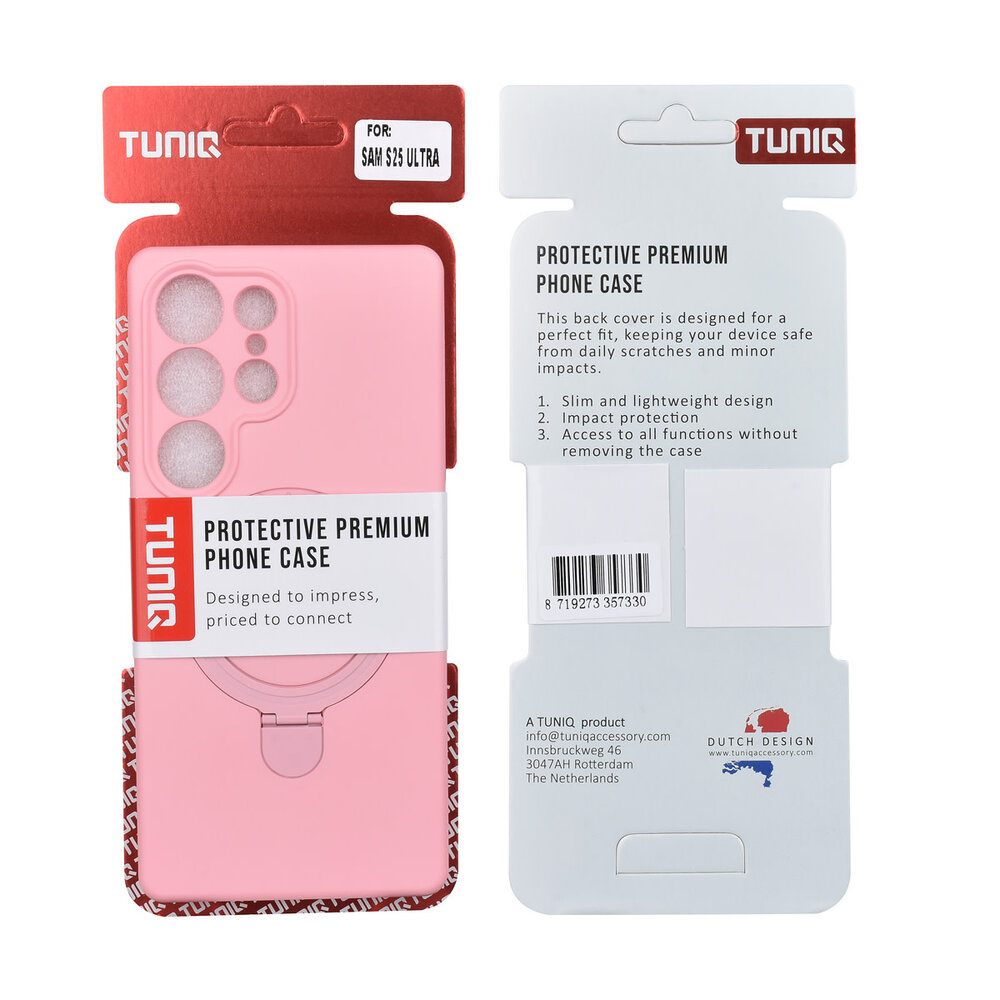 TUNIQ TUNIQ Galaxy S25 Ultra Back cover coque - Magsafe With Ring Stand - Hanger - Sakura Pink TUNIQ TUNIQ Galaxy S25 Ultra Back cover coque - Magsafe With Ring Stand - Hanger - Sakura Pink