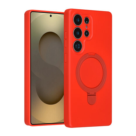 TUNIQ TUNIQ Galaxy S25 Ultra Back cover coque - Magsafe With Ring Stand - Hanger - Classic Red
