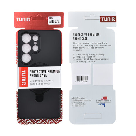 TUNIQ TUNIQ Galaxy S25 Ultra Backcover hoesje - Magsafe With Ring Stand - Hanger - Zwart TUNIQ TUNIQ Galaxy S25 Ultra Backcover hoesje - Magsafe With Ring Stand - Hanger - Zwart