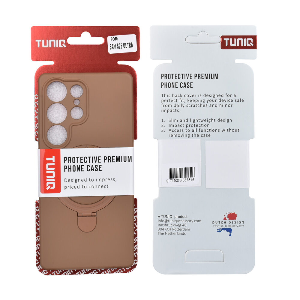 TUNIQ TUNIQ Galaxy S25 Ultra Back cover coque - Magsafe With Ring Stand - Hanger - Desert Brown