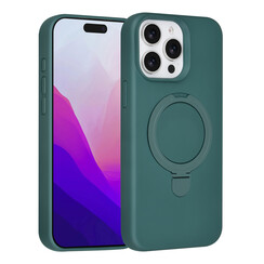 TUNIQ iPhone 15 Pro Max Backcover hoesje - Magsafe With Ring Stand - Hanger - DonkerGroen