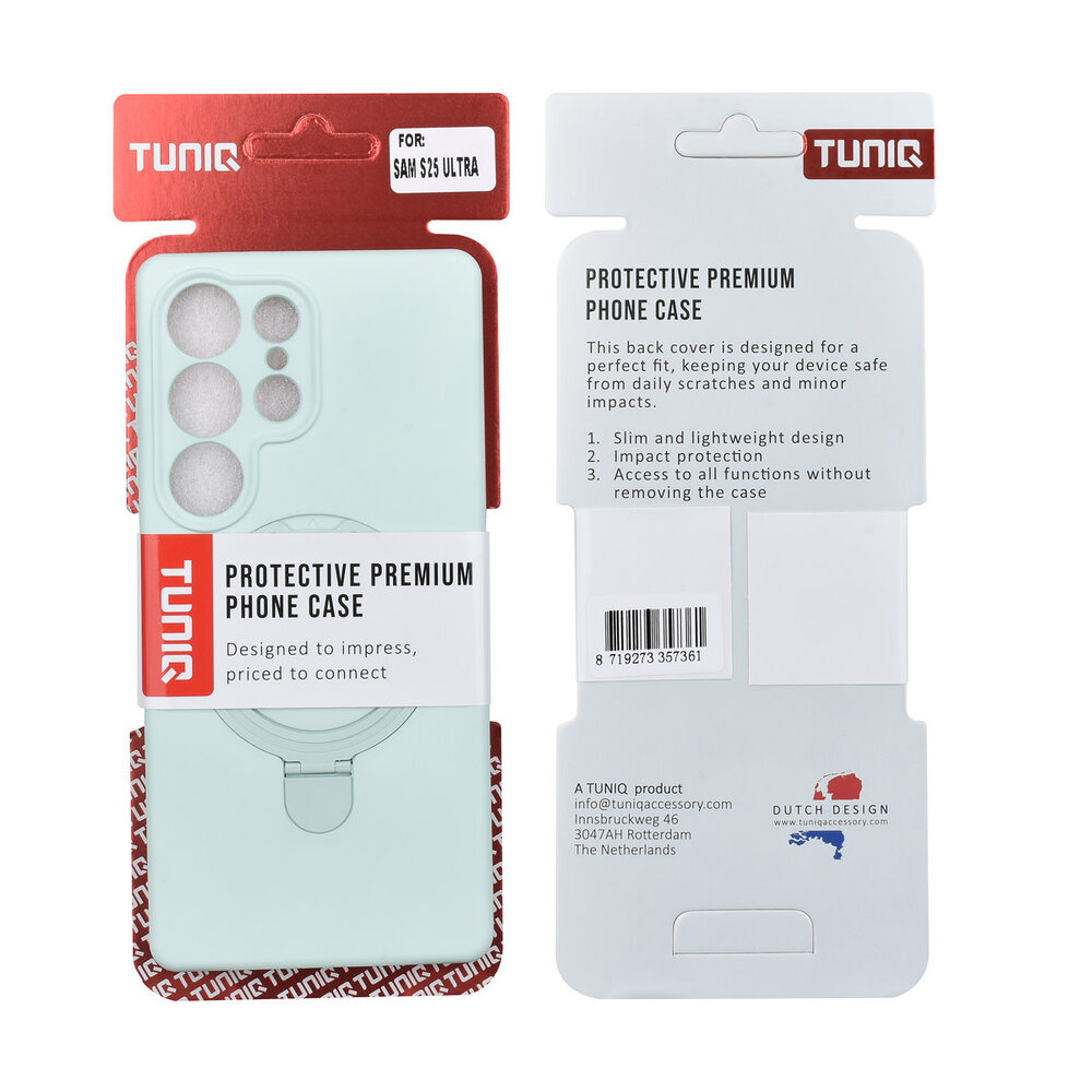 TUNIQ TUNIQ Galaxy S25 Ultra Back cover case - Magsafe With Ring Stand - Hanger - Mint Green TUNIQ TUNIQ Galaxy S25 Ultra Back cover case - Magsafe With Ring Stand - Hanger - Mint Green